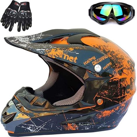 Casques de moto pour enfants, casques de vélo pour garçons et filles, casques pour scooters et quads, homologués DOT/ECE, adaptés à toutes les saisons, taille 11, M (1/5)