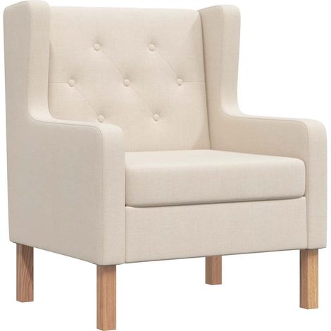 Sillón de tela color blanco crema vidaXL (1/5)