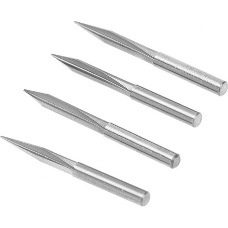 4-teiliger V-förmiger Schnitzfräser, 2-schneidiger Gravieraufsatz 4x0,5x15°/4x0,5x20°/4x0,5x25°/4x0,5x30° (1/5)
