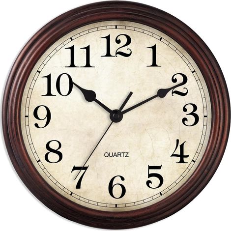 Horloge Murale - 23 Cm - Mécanisme Silencieux Sans Tic-Tac - Pour Salon Chambre Bureau Cuisine Salle De Bain - Bronze - 1 Pièce (1/5)