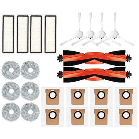 Accessoires pour aspirateur robot Xiaomi X20+ / X20 Plus : brosse latérale principale, filtre HEPA, lingette de nettoyage et sacs à poussière