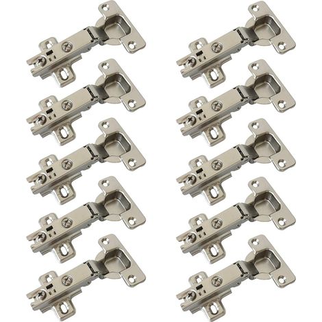 ZOLGINAH Bisagras de 95 grados, 35 mm, sin amortiguación, para puertas de armarios, cocina, bisagras para muebles, armarios, completamente montadas en superficie, 10 unidades (1/5)