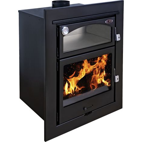 EIDER BIOMASA Poêle à bois - 10,2 kW - modèle INSERT ASTON - jusqu'à 225 m³ - H.97 x l.73,5 x P.50 cm - Classe énergétique A