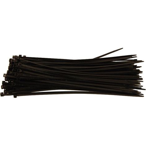 Fascette per cavi in Rilsan nere lunghe 380 mm larghe 4,5 mm - 100 fascette di plastica