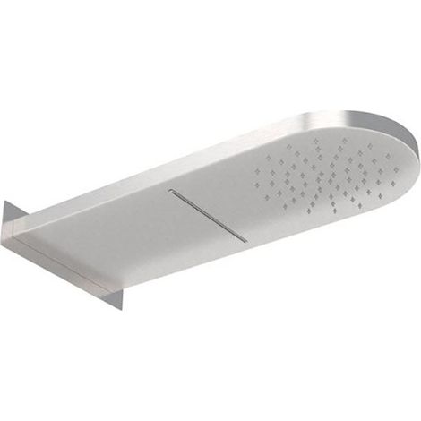 Soffione doccia a parete 50x20 in acciaio INOX spazzolato a 2 funzioni (1/2)