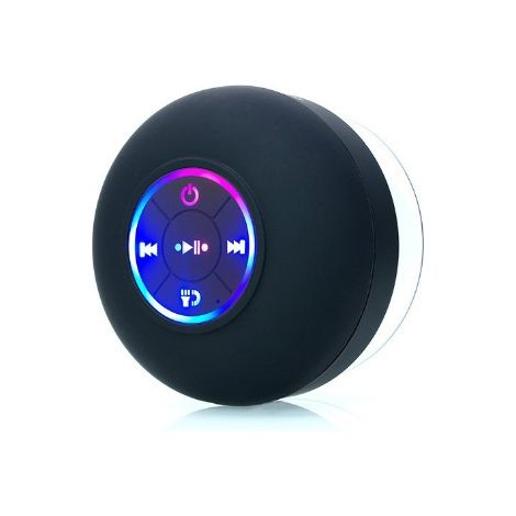 (Noir) Nouvelle enceinte Bluetooth LED sans fil étanche pour salle de bain (1/5)