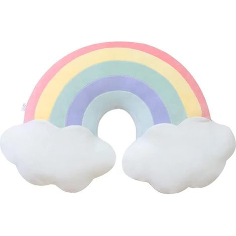 Filiyano-Coussin en forme d'arc-en-ciel, coussin décoratif, coussin en peluche créatif, coussin aux couleurs acidulées, coussin coloré (1/5)