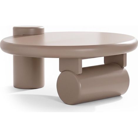 Table basse ronde asymétrique 100cm Yang Taupe