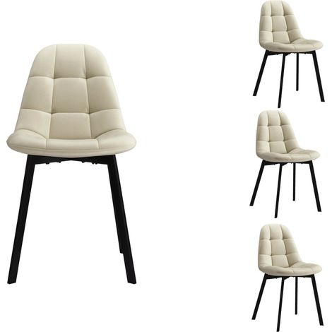 STELLIA-Chaise en velours blanc (x4) (1/5)