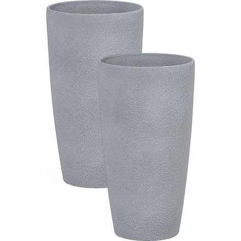 Set mit 2 Blumentöpfen ABDERA 23 cm Grau (1/5)