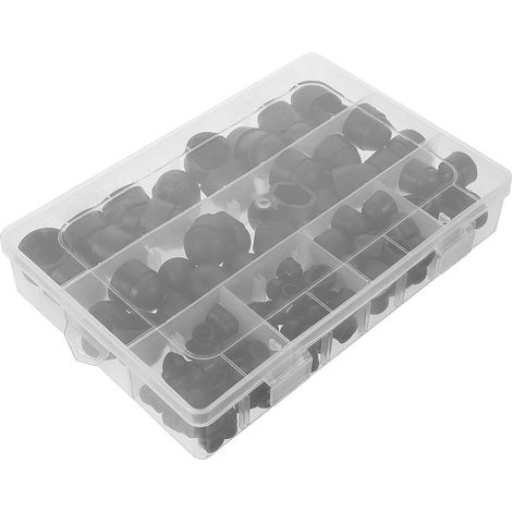 Cache-écrous Hexagonaux Noirs en Nylon 145 Pièces, Capuchons de Protection pour Vis M4 à Taille Moyenne, Protège Boulons la Poussière Design Élégant et Solide (1/5)