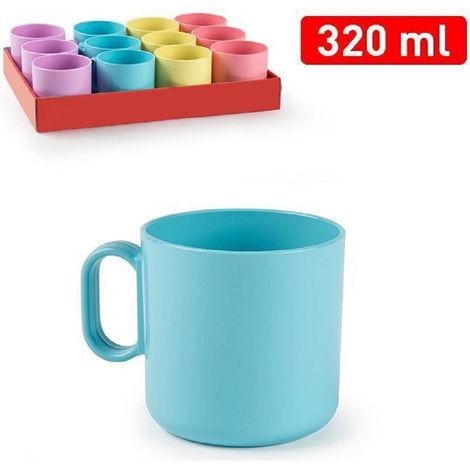 TrAdE Shop Traesio - Set 2 Pezzi Tazza Latte Dino Sweet Tazzoni Da 320ml In Plastica Colorata 12192j9 -
