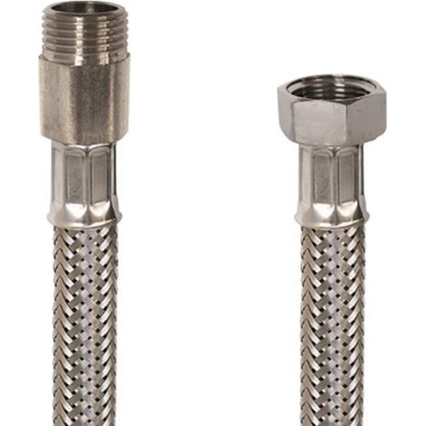 IDROBLOCK Tubo Flessibile Inox Maschio Femmina Inox 1"1/2 50 Cm