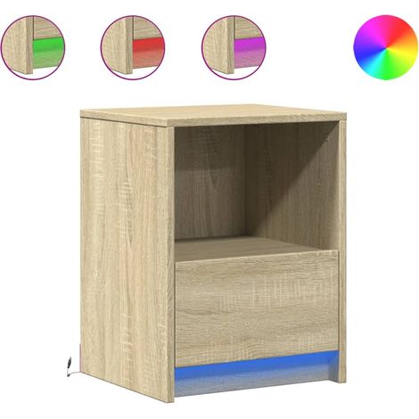 Maison Exclusive - Nachttisch mit LED-Leuchten Sonoma Eiche Holzw
