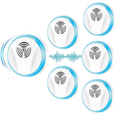 Ultraschall-Schädlingsbekämpfer, 6er-Pack, Ultraschall-Mausabwehrgerät zum Einstecken, ungiftig, Mückenschutz (1/4)
