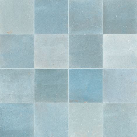 Carrelage effet Zellige Bleu Clair 10x10x0,85 cm Mat Serinor - Mur intérieur (vendu par carton de 0,6 m²) - RO'MA CARRELAGE