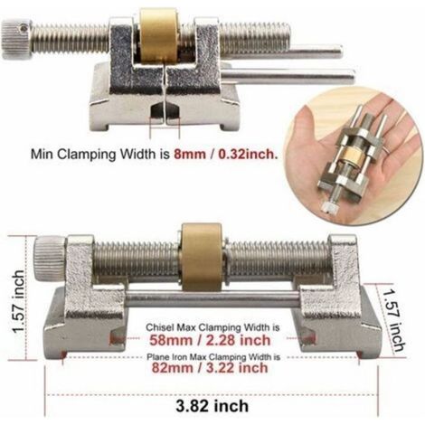 Guide D Affutage - Acier Inoxydable - Serrage Lateral 8 A 82 Mm - Angle Fixe - Rouleau Laiton - Pour Ciseaux A Bois Rabots Burins - Lot De 3 (1/5)