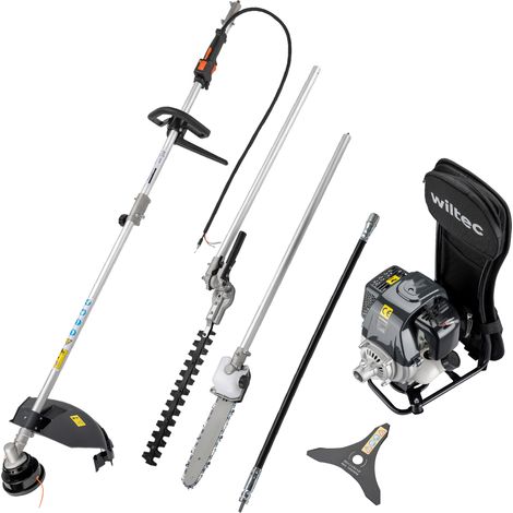 Wiltec 4-in-1 Multifunktionsgerät mit 4-Takt-Motor mit Rucksack, Backpacker Multigartengerät, Multitool Gartenwerkzeug mit u.a. Rasentrimmer (1/5)