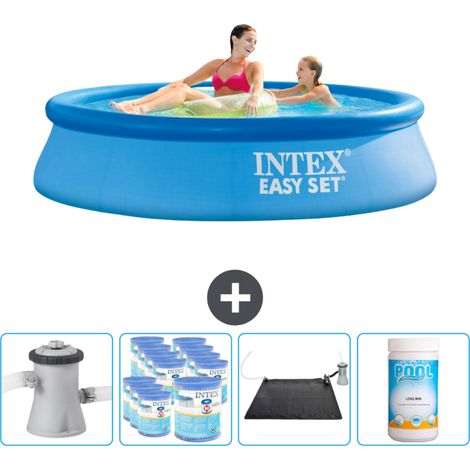 Intex runder aufblasbarer Easy Set-Schwimmpool – 244 x 61 cm – Blau – Inklusive Zubehör CB92 (1/4)