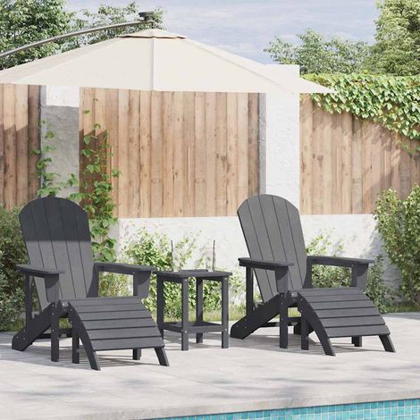Gartenstuhl 2 pcs Hellgrau 83 x 74 x 92 cm Polyethylen (1/5)