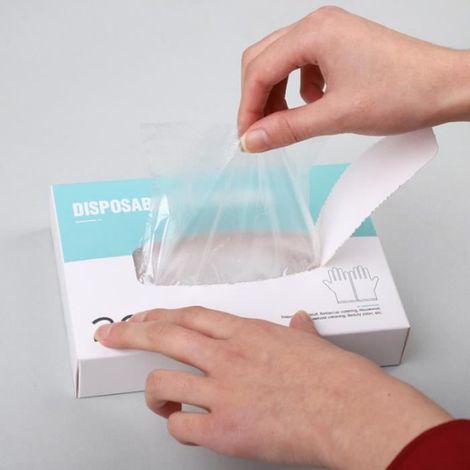 Gants jetables - Non spécifié - 400 g - Transparent - Polyéthylène - Protection mains (1/4)