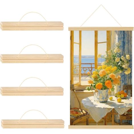A3 Poster Rods, 31 cm, Poster Rail, Wooden Rail, Poster Frames and Hooks (1/5)