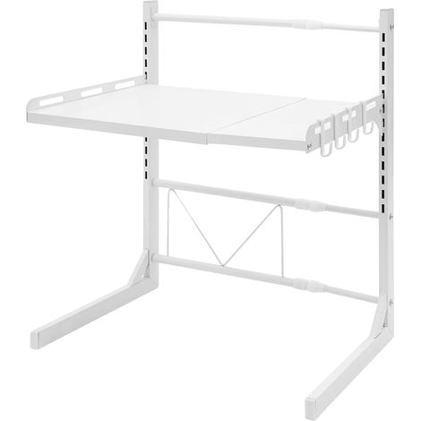 Support de four à micro-ondes, hauteur réglable, design gain de place, BLANC (1/2)