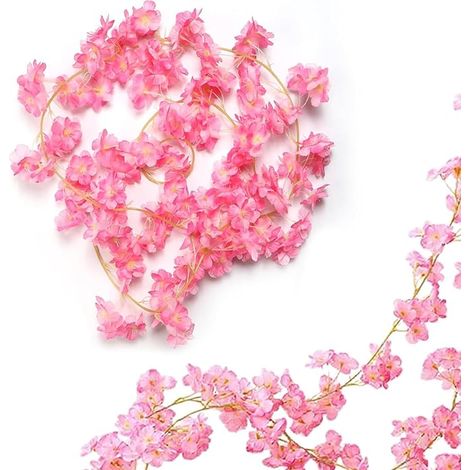 Rose Guirlande Fleurs Artificielles 1.8M Guirlande Cerisier (1/4)