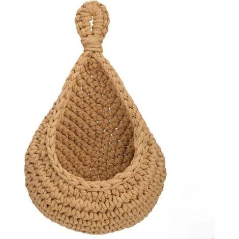 Panier suspendu en corde de coton, panier de rangement style bohème, panier à fruits et légumes (1/4)