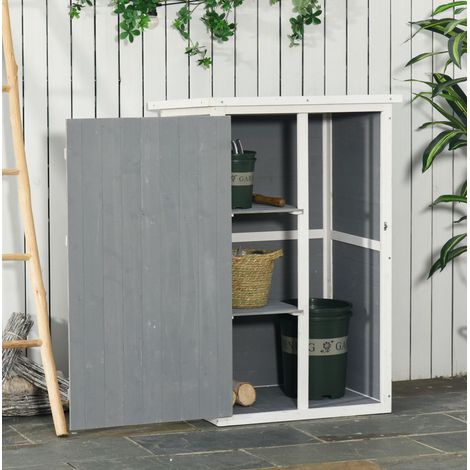 Schrank Aufbewahrungsmöbel Gartenschrank kompakt Holz OKMYHOME (1/3)