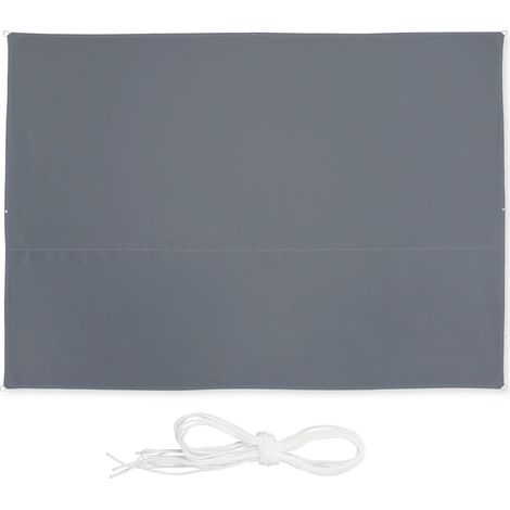Vela de sombra rectangular gris, protección UV, repelente al agua (1/5)