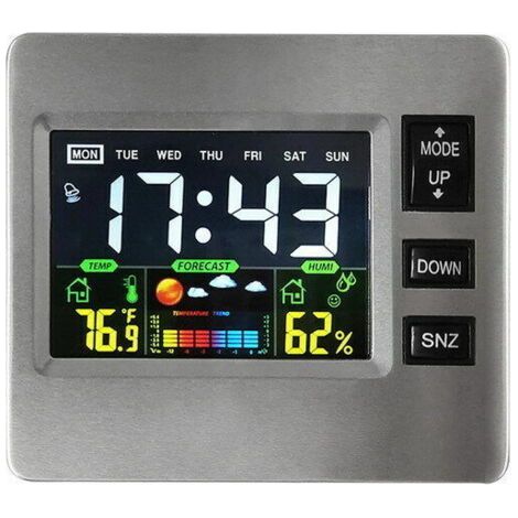 LaBlanc Drahtlose digitale Wetterstation mit Farb-LCD-Display für Wettervorhersage mit Innensensor, Temperatur und Luftfeuchtigkeit