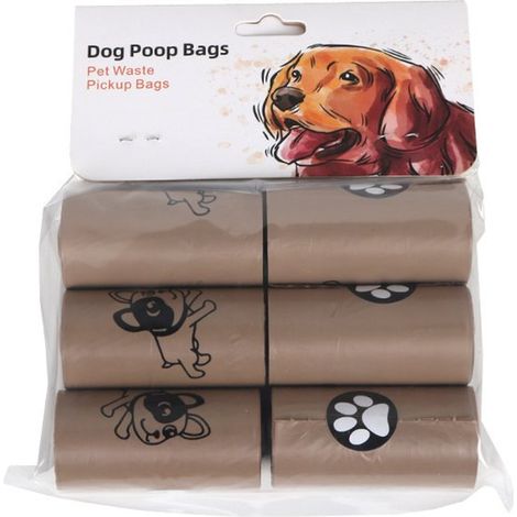 Dicke, robuste Hundekotbeutel mit Duft, hohes Fassungsvermögen, auslaufsicher und reißfest, für Spaziergänge und Reisen, 90 Beutel mit 6 Rollen f (1/5)