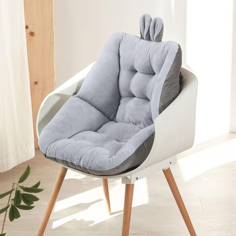 Coussin de Chaise avec Dossier, Coussin Coccyx Anti Escarres pour Soulager Les Maux de Dos, Coussin de Siège pour Voiture/Bureau/Maison/Fauteuil Roulant, Coussin de Sol (Gris) (1/5)