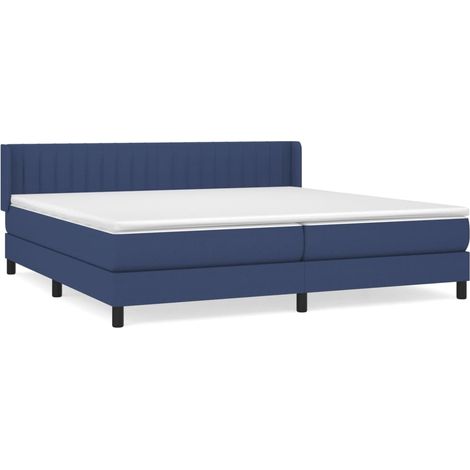 Maison Exclusive - Cama box spring con colchón tela azul 200x200 (1/5)