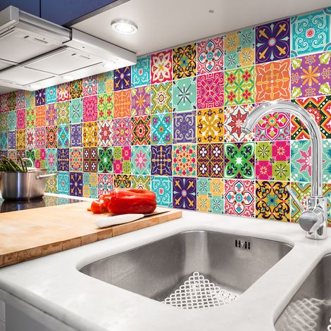 Stickers muraux - Sticker Mural Carrelage adhésif Cuisine Salle de Bain - 60 STICKERS CARRELAGES CORTONA - 60stickers15x15cm (1/5)