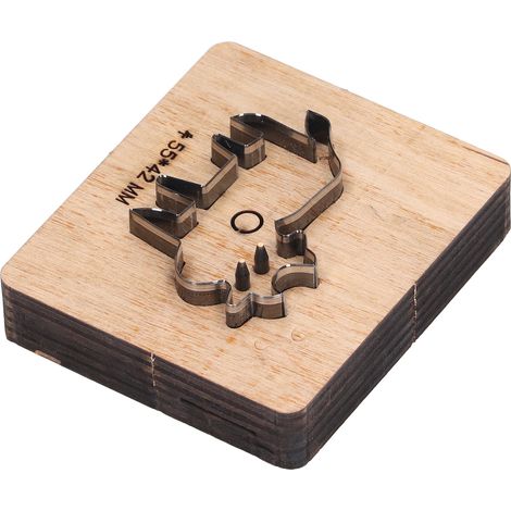 Matrice de découpe en forme de vache 55x42mm, moule à poinçonner pour cuir, acier allié, poinçon net et précis pour plastique, argile et carton (1/5)
