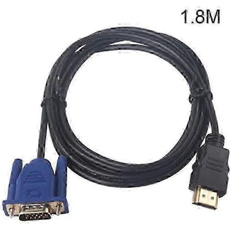 Câble adaptateur HDMI vers VGA 15 broches mâle 1080p (1,8/3/5/10 m) pour téléviseur HD et écran LCD HD - JZ (1/4)