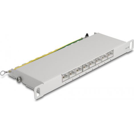 Delock Panel de Conexiones de 10 de 8 puertos Cat.6A 0,5U gris