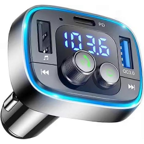 Adaptateur Bluetooth USB-C LIHAN pour voiture, émetteur radio FM sans fil AUX (1/4)