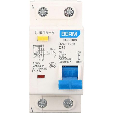 Disjoncteur différentiel à levier unique pour installations domestiques 230 V 1P+N