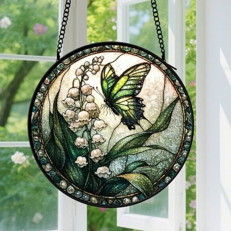 Capteur de soleil en vitrail - décoration spirituelle 9cm (1/4)