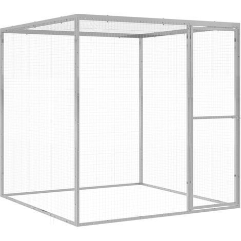 Cage pour chat,cage d'extérieur durable 1,5x1,5x1,5 m Acier galvanisé (1/5)