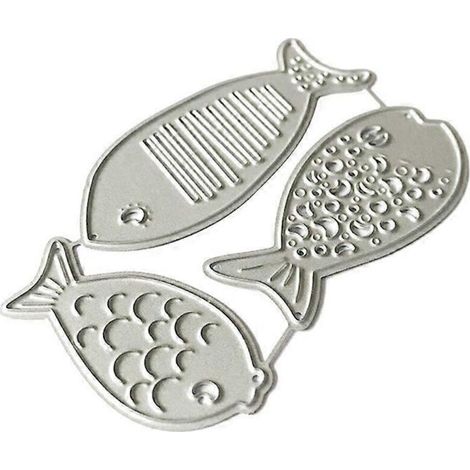 Pochoirs en métal en forme de poisson pour scrapbooking, création artisanale d'albums, estampage et gaufrage sur cartes en papier