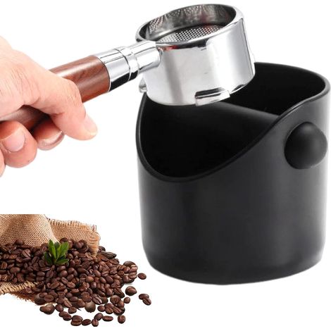 Boîte à Café Knock Box Réutilisable Noir Pot Bac Amovible pour Machine à Café (10x10x11cm) (1/5)
