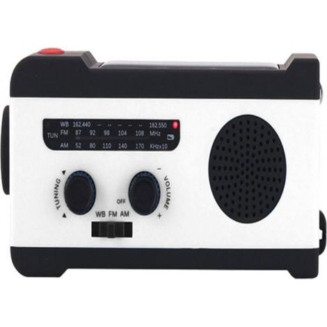 Radio durgence manivelle - Radio solaire durgence portable - Radio dalarme mto manivelle avec couleurs multiples (1/3)