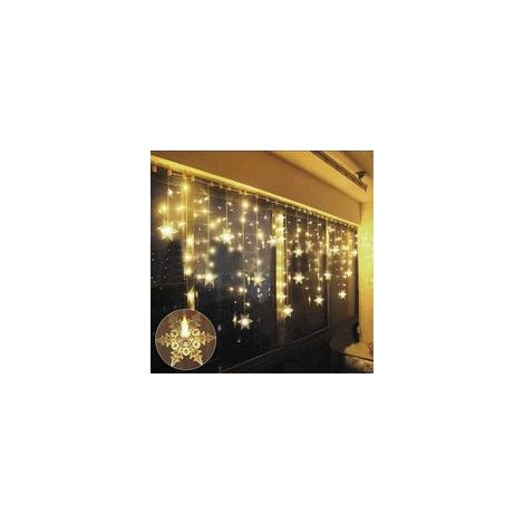 Guirlande Lumineuse Rideau Lumineux, 4M LED Lumières de Noël IP44 ,Extérieur Intérieur 8 Modes d'Eclairage, Lumière pour Decoration de Fenêtre Noël Mariage (1/5)