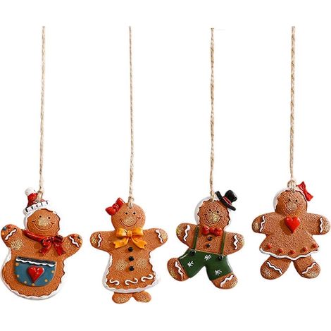 Weihnachtsmann-Schneemann-Weihnachtsbaumschmuck aus Kunstharz, leicht, bruchsicher, für drinnen und draußen, mehrfarbig (1/5)