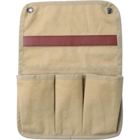 Organizador para silla: amplios bolsillos plegables de lona para guardar equipo esencial para actividades al aire libre.
