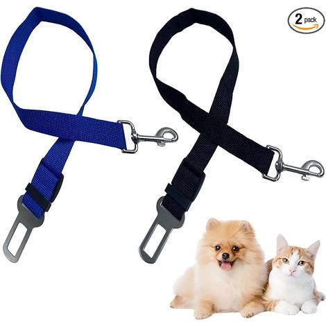 Harnais Voiture Chien, Bleu et Noir, 42-70cm Ceinture Chien Voiture, Laisse (1/5)